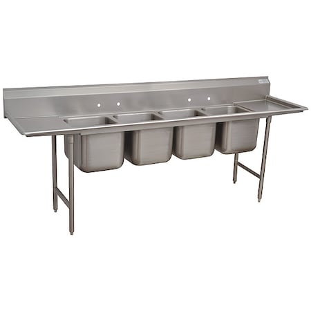 Advance Tabco Scullery Sink 24 in x 24 in, 4, 4, Floor Mount, 18 ga. 304 Stainless Steel 9-44-96-24RL