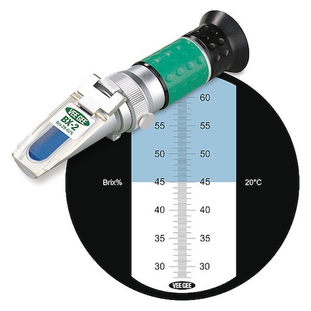 Vee Gee Refractometer, Brix, 28 to 62 Perc BX-20