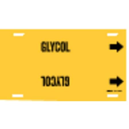 Brady Pipe Marker, Glycol, Yellow, 6 to 7-7/8 In 4068-F