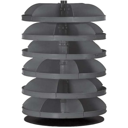 Durham Mfg Prime Cold Rolled Steel Revolving Storage Bin, 28 in D x 40 3/8 in H x 28 in W, 6 Shelves, Gray 1206-95