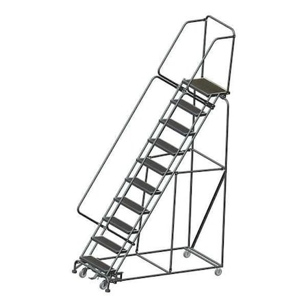 Ballymore 133 in H Steel Rolling Ladder, 10 Steps, 450 lb Load Capacity WA103214R