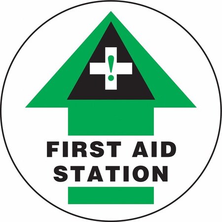 Accuform Slip-Gard Round Floor Sign, 17" H, 17" W, Vinyl, Circle, English, MFS2117 MFS2117