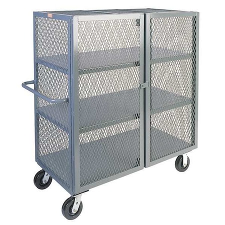 Jamco Mesh Security Cart, 3,000 lb Capacity, 34 in W x 54 in L x 57 in H, 3 Shelves VC348P600GP
