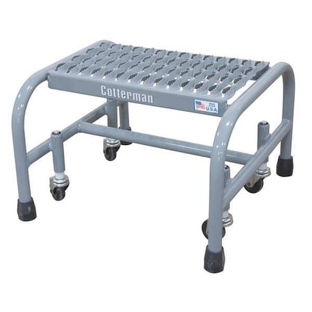Cotterman Rolling Platform, 1 Steps, 450 lb Load Capacity, 10 in Overall Height, Steel, Gray 1001N1818A3E10B3C1P1