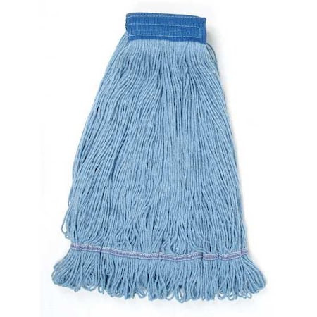 Odell 5 in String Wet Mop, 34 oz Dry Wt, Quick Change Connection, Looped-End, Blue, PET, 1200XL/BLUE 1200XL/BLUE