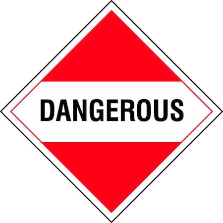 Stranco DOT Container Placard, Dangerous, Self-Adhesive Vinyl, 10-4/5" W x 10-4/5" H, 10 PK DOTP-0036-V10