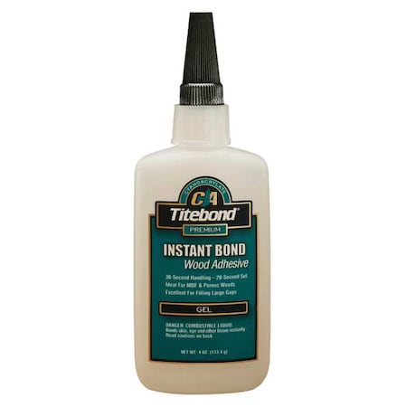 Titebond TITEBOND Instant Adhesive, Gel, 4 oz, Clear 6232