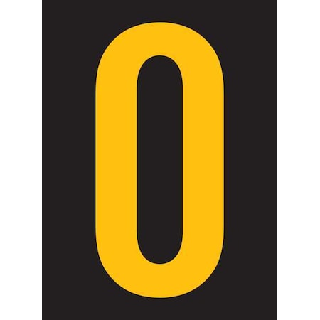 Stranco Number Label, Vinyl, 2-7/8 in H, 1-3/4 in W, 25PK RUM200-0-YB