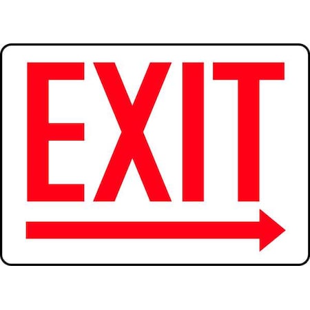 Accuform Exit Sign, Aluminum, 14" W, 10" H, Exit (Arrow Right), White MADC534VA