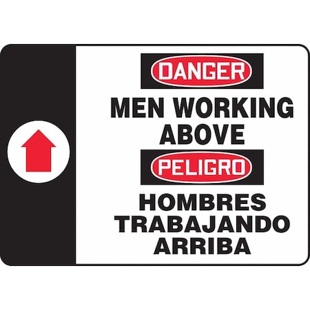 Accuform Men Working Above/Hombres Trabajando Arriba, Plastic, 10" x 14", With Mounting Holes SBMCRT016VP