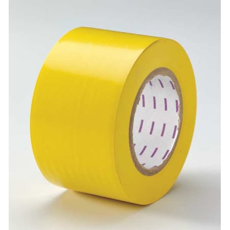 Zoro Select Safety Warning Tape Vinyl Yellow, 3" W x 180 ft. L, 5 mil Thick 9HU17