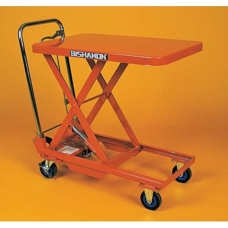 Bishamon Mobile Scissor Lift Table, Foot Control, 660 lb. Cap BX-25