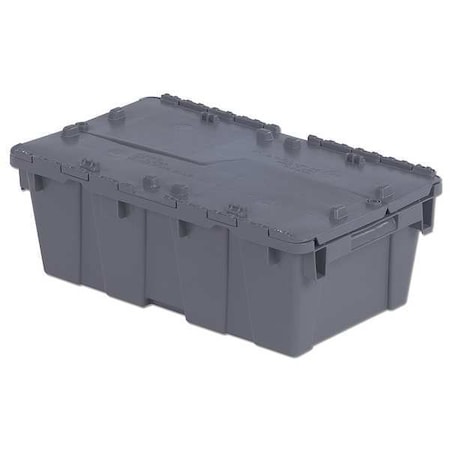 Orbis Attached Lid Container, 5.23 gal Volume Cap., 19 3/4 in L, 11 3/4 in W, 7 1/4 in H, Gray FP075 Gray