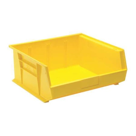Quantum Storage Systems Hang & Stack Storage Bin, Polypropylene, Yellow, 7 in H, 16 1/2 in W, 14 3/4 in L QUS250YL