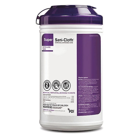 Pdi Canister, 65 Wipes, 15 in x 7 1/2 in Q86984