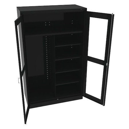 Tennsco Shelving Storage Cabinet, 78 in H, 48 in W, Swing, Keyed, Black, 6 Shelves, 0 Drawers CVDJ2478SUC BLACK