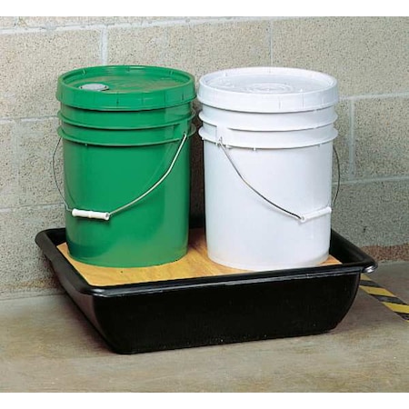 Zoro Select Spill Containment Tray, 5.5 gal Spill Capacity, (2) 41.7 lb Container Load Capacity 9JW86