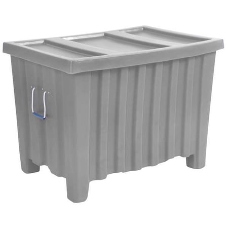 Myton Industries Bulk Container 14 cu ft Volume Cap., 41 in L, 28 in W, 26 1/2 in H, Plastic, Gray MTE-1XLGRAY