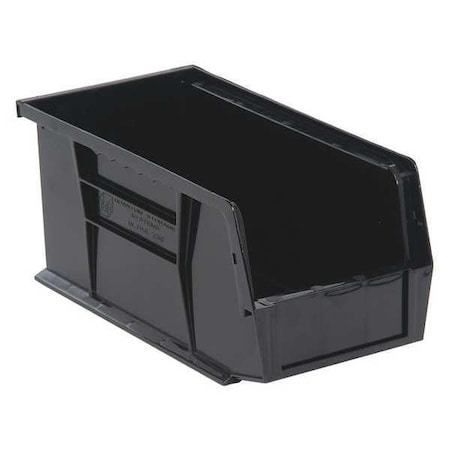 Quantum Storage Systems Hang & Stack Storage Bin, Polypropylene, Black, 5 in H, 5 1/2 in W, 10 7/8 in L QUS230BK