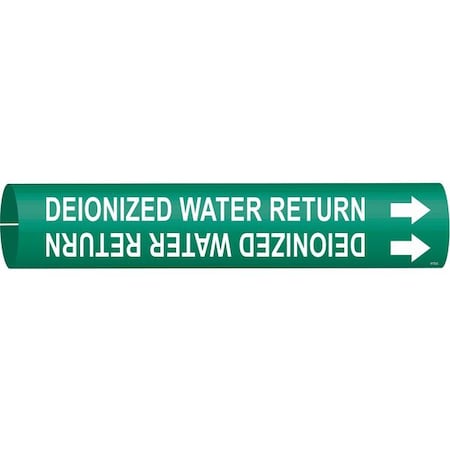 Brady Pipe Marker, Deionized Water Return, Green, 4172-C 4172-C