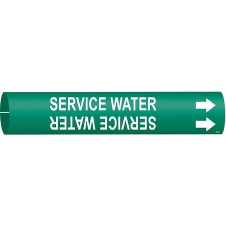 Brady Pipe Mrkr, Service Water, 1-1/2to2-3/8 In 4270-B