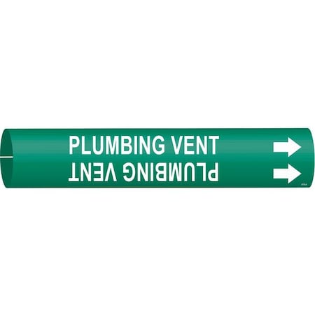 Brady Pipe Marker, Plumbing Vent, 3/4to1-3/8 In 4110-A