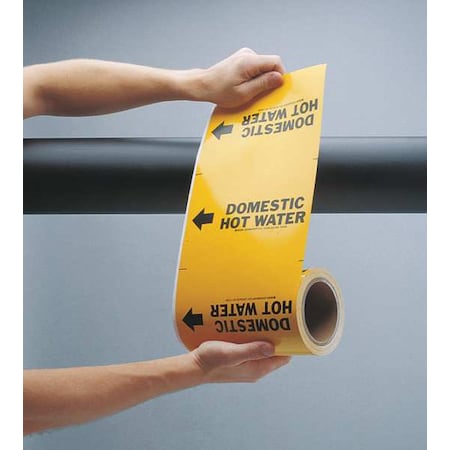 Brady Pipe Marker, Boiler Feed Water, Yel, 15512 15512