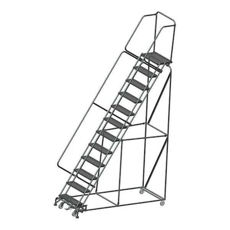 Ballymore 153 in H Steel Rolling Ladder, 12 Steps, 450 lb Load Capacity WA123214X