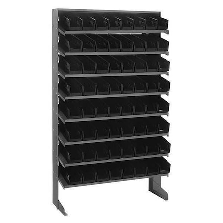 Quantum Storage Systems Steel Pick Rack, 12 in D x 60 in H x 36 in W, 8 Shelves, Black QPRS-101BK