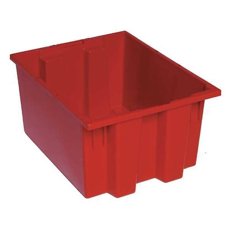 Quantum Storage Systems Stack & Nest Storage Container, 9 gal, 19-1/2 in L x 15-1/2 in W x 10 in H, Red, Polyethylene SNT190RD
