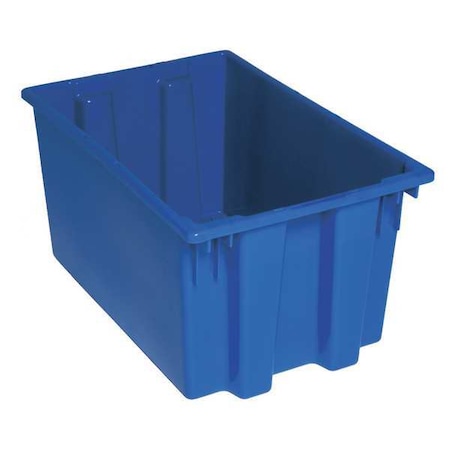 Quantum Storage Systems Stack & Nest Storage Container, 12.7 gal, 23-1/2 in L x 19-1/2 in W x 12 in H, Blue, Polyethylene SNT240BL