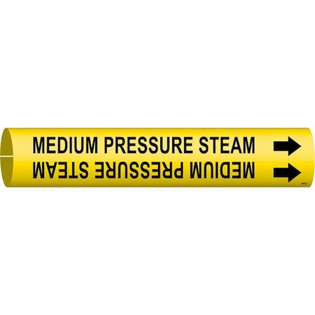 Brady Pipe Marker, Medium Pressure Steam, Yellow, 4095-B 4095-B