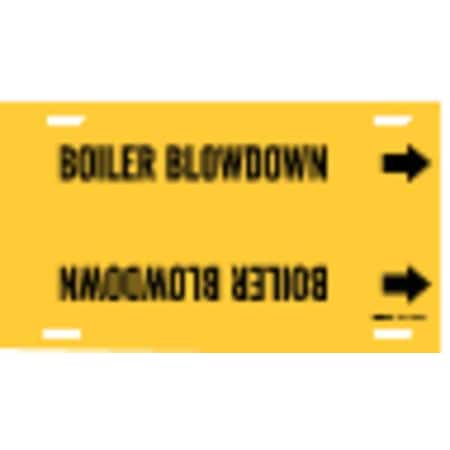 Brady Pipe Marker, Boiler Blow Down, Y, 10to15 In 4015-H