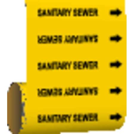 Brady Pipe Marker, Sanitary Sewer, Yel, 41474 41474