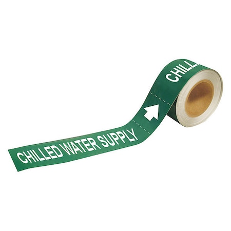 BRADY Pipe Marker, Chilled Water Supply, 2 In.H 73869