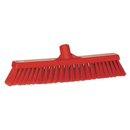 Remco 2 x 16 in Sweep Face Broom Head, Soft, Synthetic, Red 31784