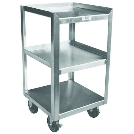 Jamco Utility Cart, Stainless Steel, 1,200 lb Load Capacity, 3 Shelves, 19 in L, 19 in W, 34 in H XX118U503
