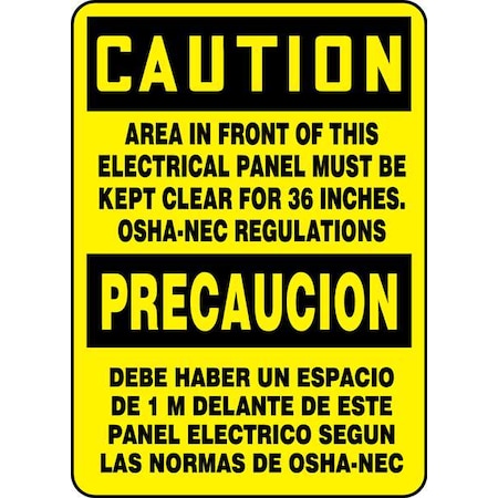 Accuform Spanish-BilinguAl Caution Sign, 14"X10", SBMELC625VA SBMELC625VA