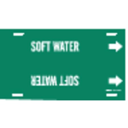 Brady Pipe Marker, Soft Water, Grn, 6 to 7-7/8 In 4125-F