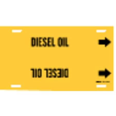 Brady Pipe Marker, Diesel Oil, Yel, 8 to 9-7/8 In 4174-G