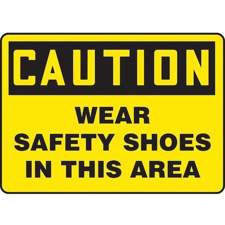 Accuform Caution Sign, 7 in Height, 10 in Width, Aluminum, Rectangle, English MPPE751VA
