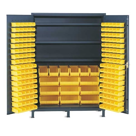 Valley Craft Extra-Heavy Duty Bin Cabinet, 60 in W, 84 in H, 24" D, 172 Bins F87954A6
