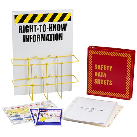 Brady Right to Know Center, Right-To-Know Information, Polypropylene/PVC Coated Steel, 14 in W, 20 in H RK210R-E