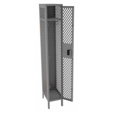 Tennsco Wardrobe Locker, 12 in W, 18 in D, 78 in H, (1) Tier, (1) Wide, Gray VSL-121872-1MED GRAY