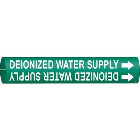 Brady Pipe Mrkr, Deionized Water Supply, 4to6 In 4173-D