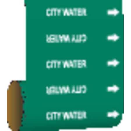 Brady Pipe Marker, City Water, Green, 41522 41522