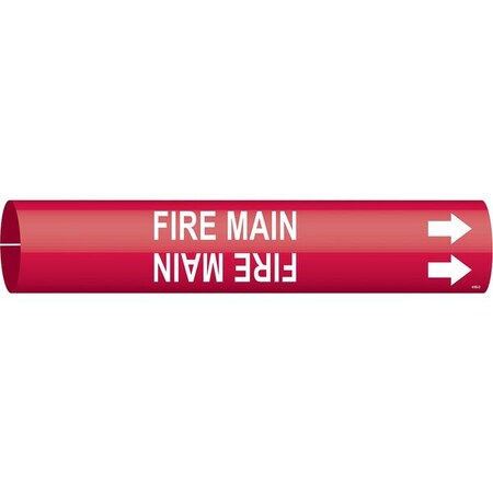 Brady Pipe Marker, Fire Main, Red, 4 to 6 In 4185-D