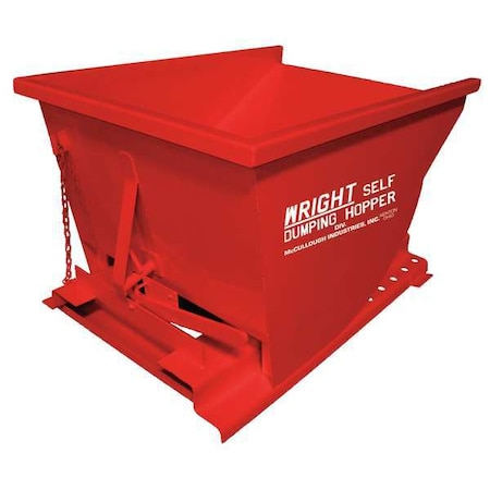 ZORO SELECT Self Dumping Hopper, 4000 lb, Red 2577 RED