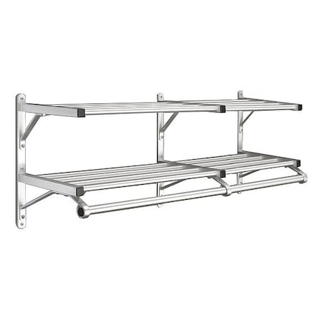 Glaro Coat Rack, 2 Shelves, 36 In W, Satin Alum 502-36SA