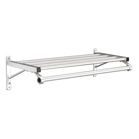 Glaro Coat Rack, 1 Shelf, 24 In W, Satin Aluminum 501-24SA